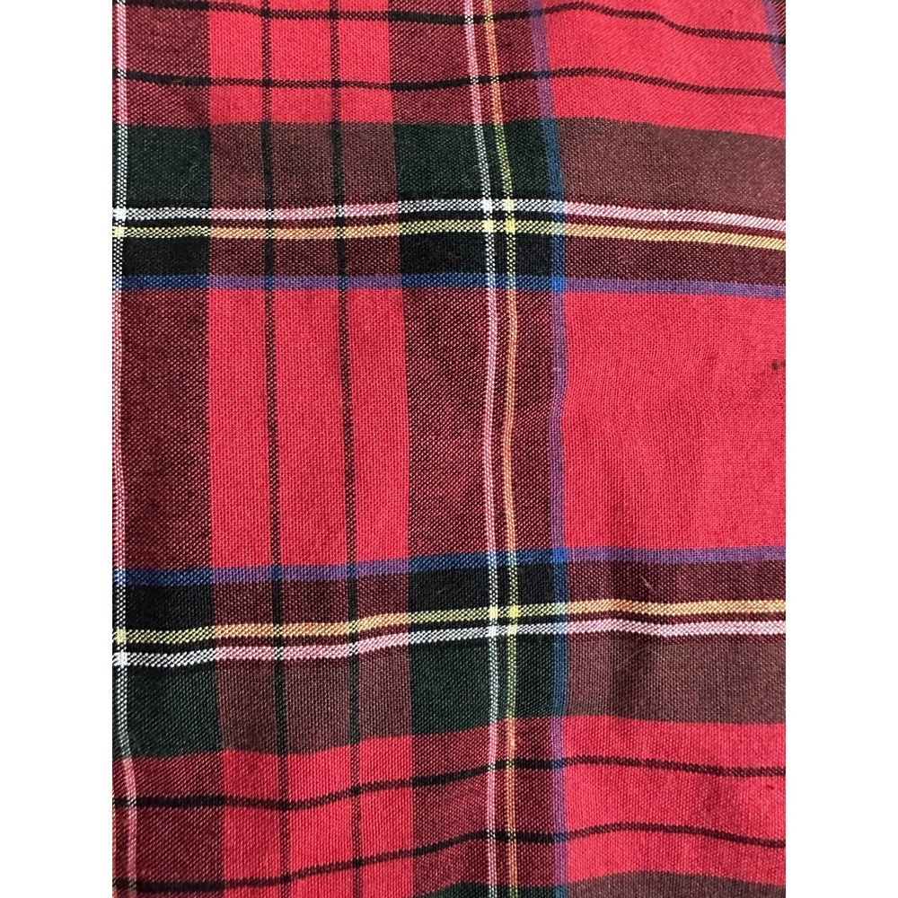 Red Tartan Plaid Frontier Dress 100% Cotton Tiered Ruffled Scottish Mountain - Picture 12 of 16